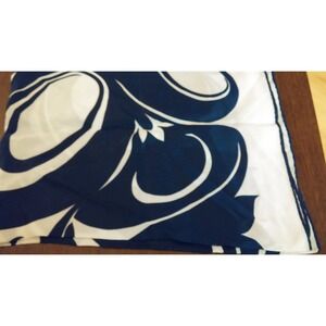 Vintage‎ 1980s head or neck scarf dark blue and white art deco style